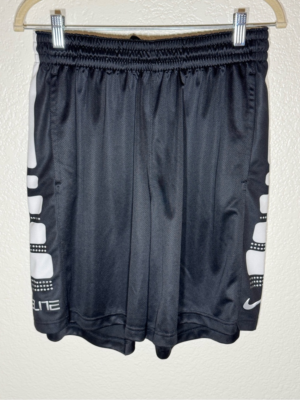 Nike Elite Basketball Shorts Black White Stripe Dot Pattern Gym Men’s Large EUC